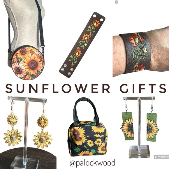 Sunflower Round Canteen Style Crossbody Bag Backpack Black Yellow Orange New - Picture 11 of 12